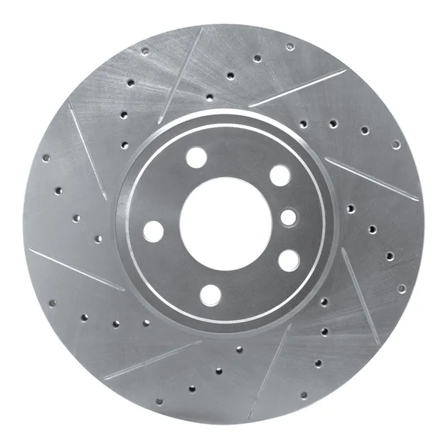 R1 Concepts EDZ-31142L Brake Rotor Drilled and Slotted Silver